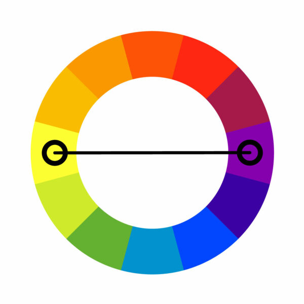 complementary color palettes schemes are placed oppositely 